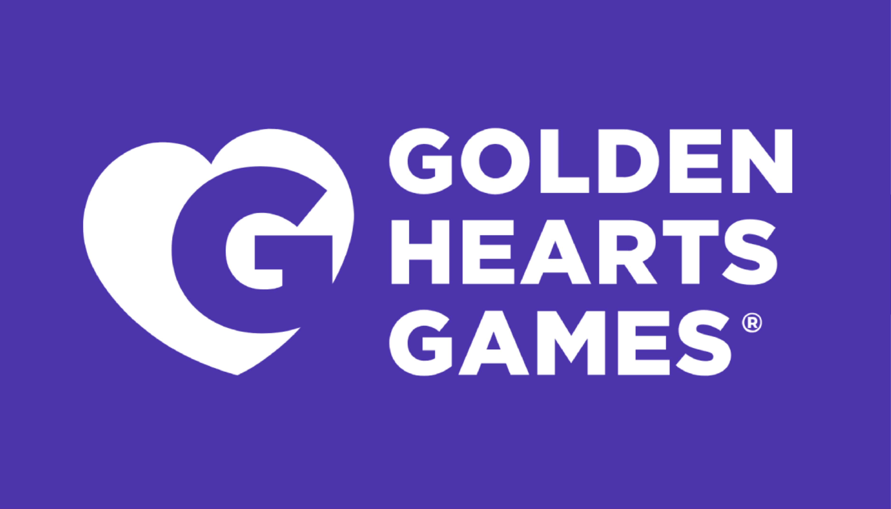 The logo of Golden Hearts Games, featuring a stylized heart with the letter G inside, set against a purple background.